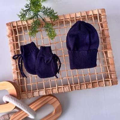  kit touca e luva- azul marinho